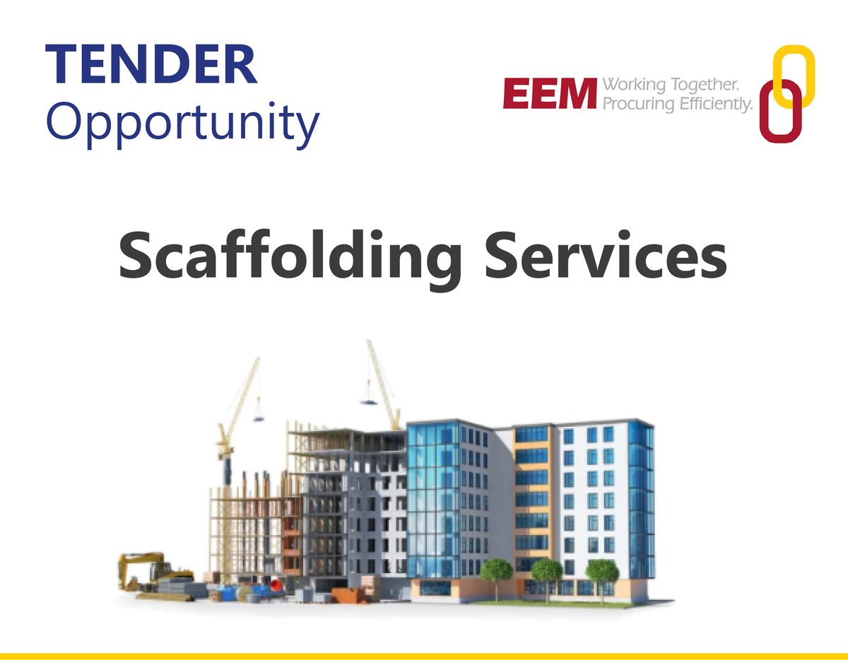 EEMLtd's tweet image. 📣 #TenderOpportunity for #Scaffolders to join our new framework which will be available for use by 260+ public sector organisations. 
Three lots: East Midlands, West Midlands and National Coverage.
 
For info shorturl.at/eqsO0
Closes 2pm 11th July 22
#Scaffolding