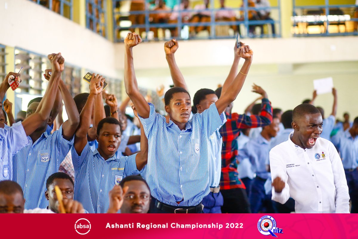 NSMQGhana's tweet photo. Ashanti Regional Championship - Semi-final 1

End of Round 2

Osei Tutu SHS: 22pts
Prempeh College: 21pts
St. Hubert SHS: 11pts
Konongo-Odumase SHS: 11pts

@AbsaGhana

#NSMQ2022 #AbsaRegionalChamps #Primetime https://t.co/vvdITutYww
