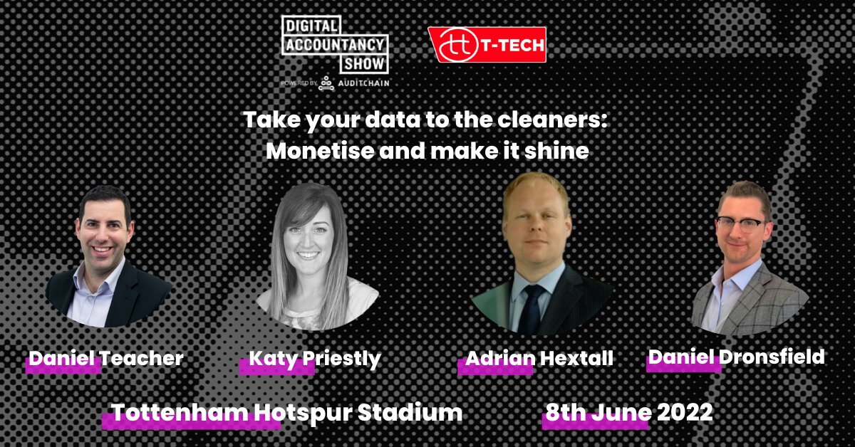 Another huge session added to the Digital Accountancy Show, Powered by <a href="/Auditchain/">Auditchain</a> Labs AG, programme 🚨

"Take your data to the cleaners: Monetise and make it shine" is a <a href="/TTech_UK/">T-Tech</a> session taking place on the Evolution Stage 💪🏻

🎟 bit.ly/DigitalAccount… 🎟