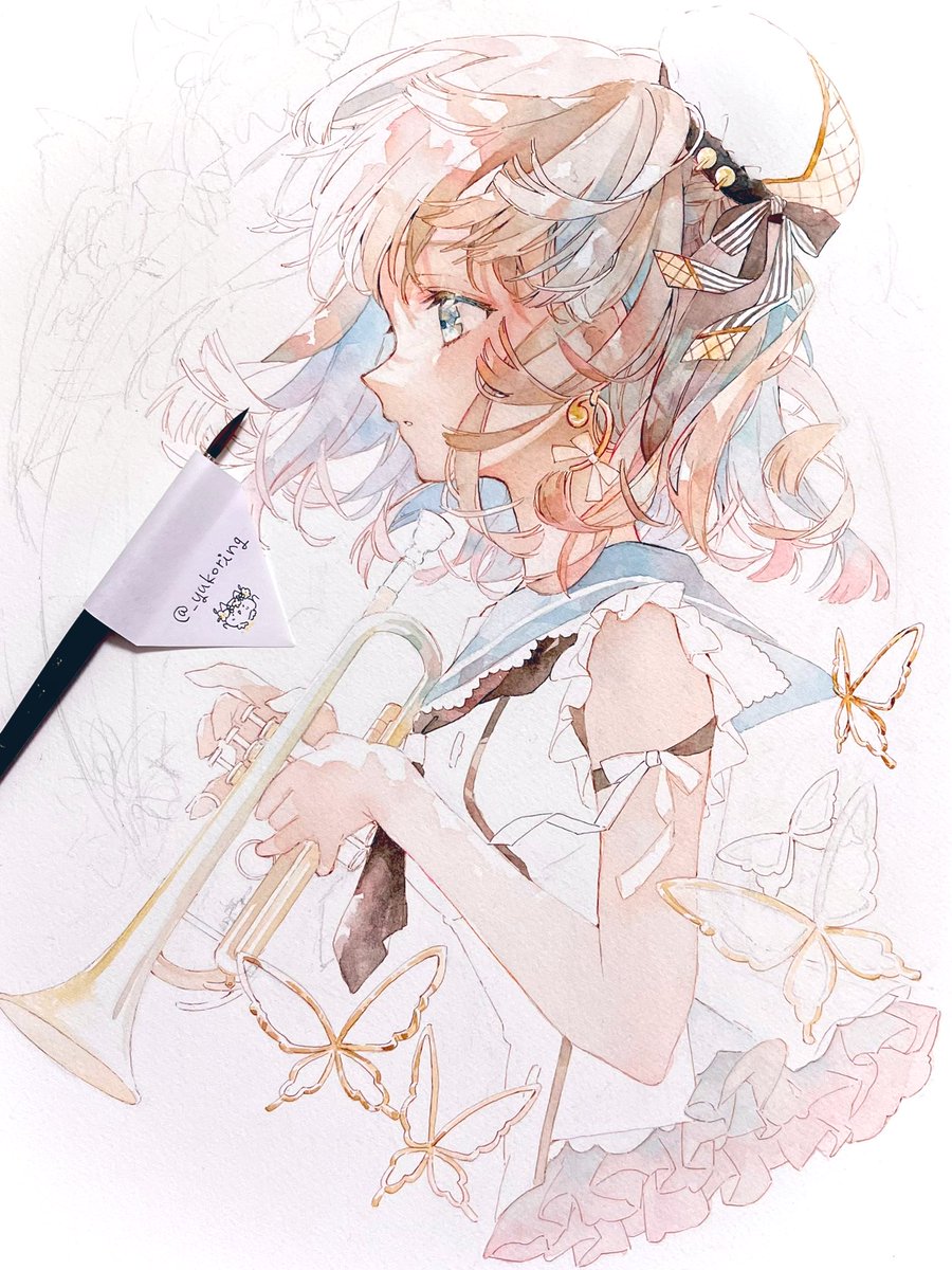 「背景も描きます*wip
#watercolour #illustration 」|優子鈴(ゆこりん)◆初画集4/24のイラスト