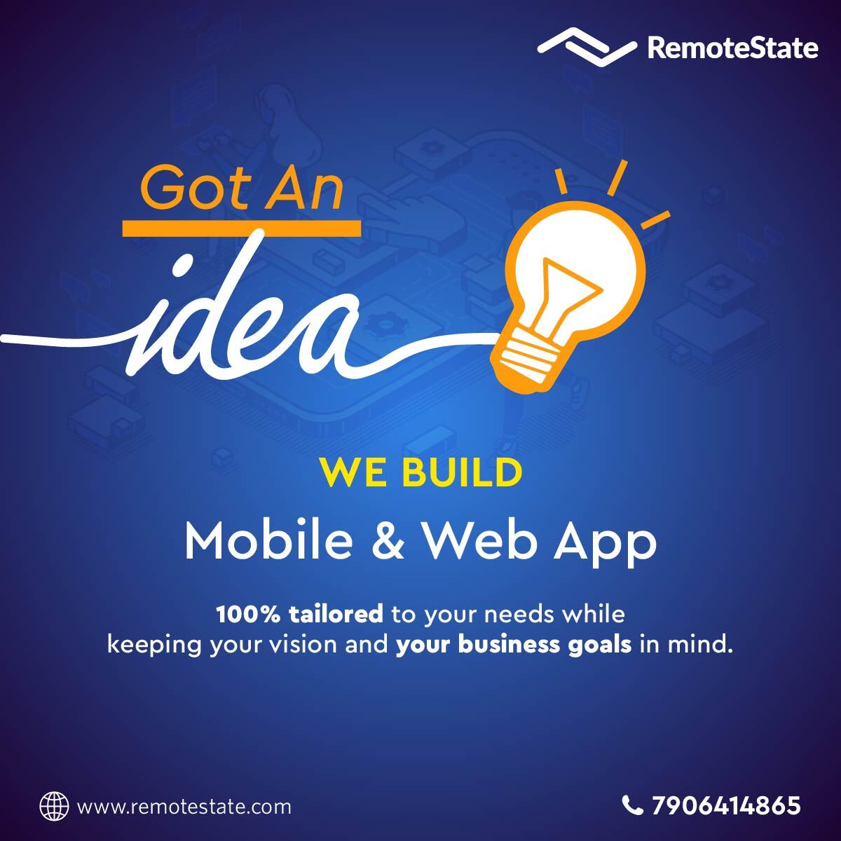 RemoteState's tweet photo. Hire Top-Notch Software Developer  and Go From Idea to Reality Faster.

Build Your Startup App with Us!

Visit :-www.remotestate.com
Call:- 7906414865

#RemoteState #softwaredeveloper #mobileappdevelopment #webdevelopment #startup #technologyofindia #technologyinnovation https://t.co/bnIKxBFqGO