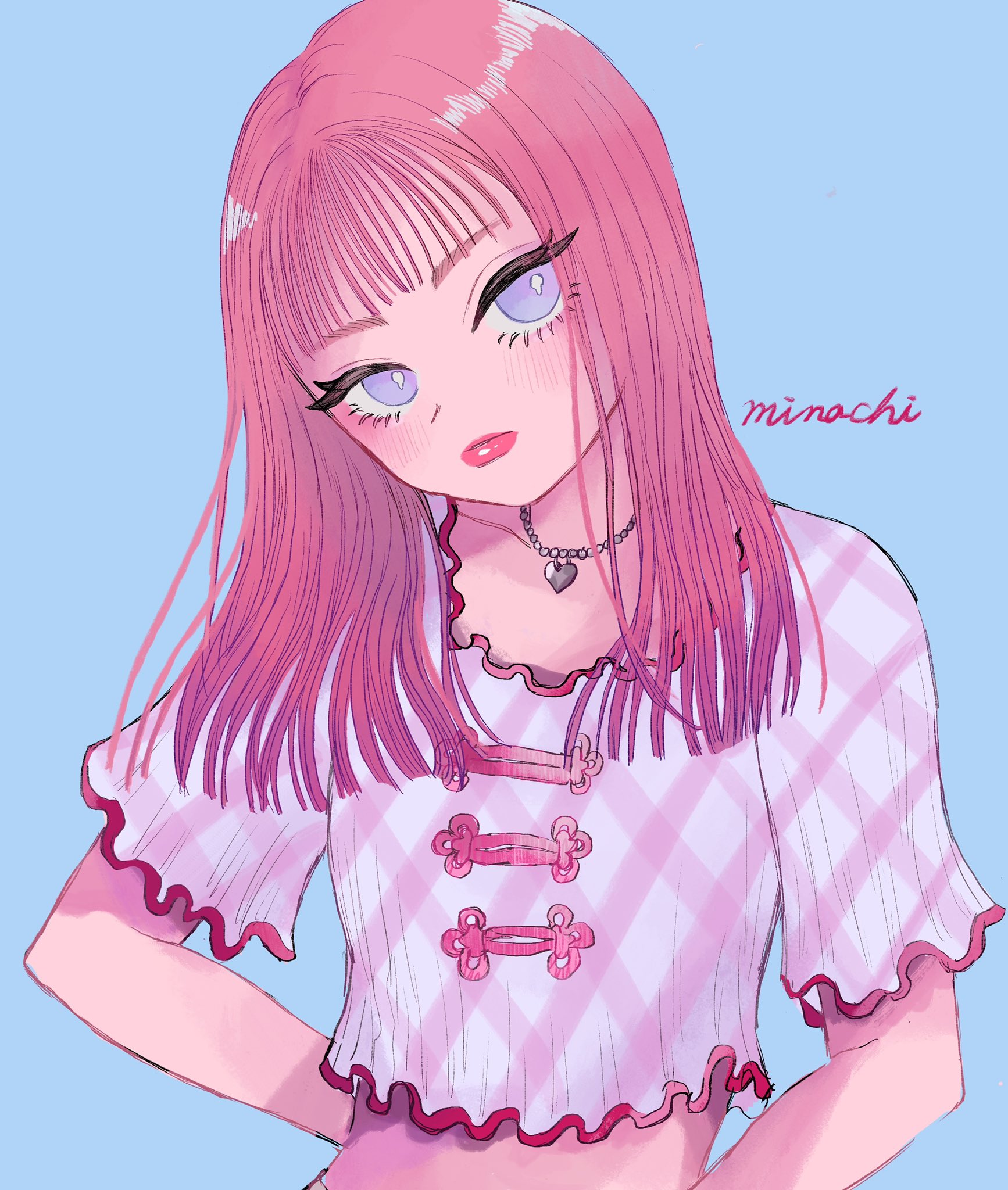 Minachi ストロベリーピンク ファッションイラスト T Co Vqzrk8aurf Twitter