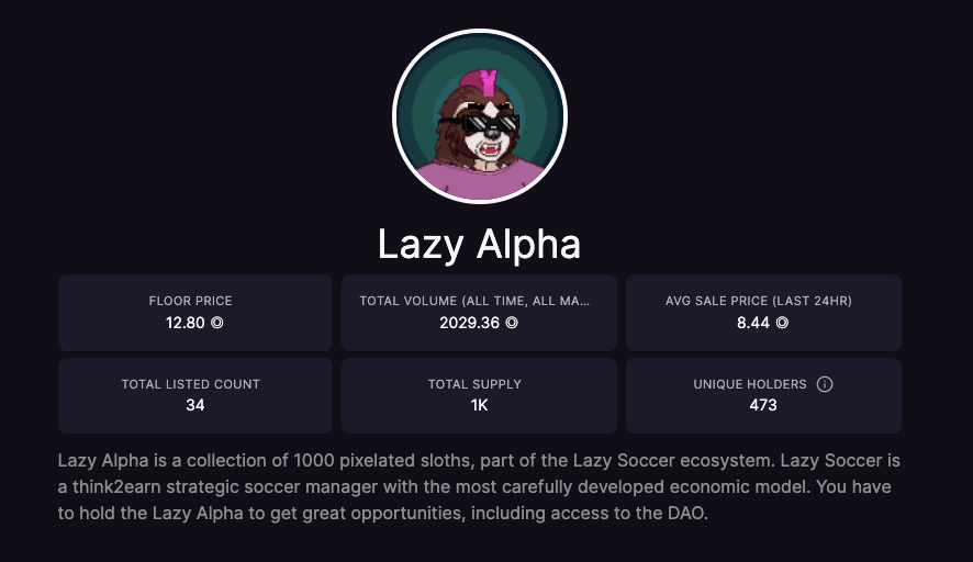 LazyFootballApp's tweet photo. @IcedKnife 1. We are already 20x from the mint price, but the main utility - much later.
2. only 3-4% of supply listed. Nobody want to sell.
3. Our Alpha team started to work absolutely amazing.
4. The most important: we already have a strong community!

And we are ready for offers. https://t.co/qnnYNIVs9E
