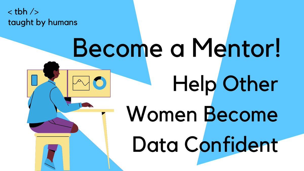 Are you a woman working in data that would like to help other women succeed?

Become a mentor in our Data Confident Women Mentoring Scheme to help us make 100 women data confident in 2022!

Get in touch with us or <a href="/LauraLikesPi/">LauraLikesPi</a> if you are interested...

#taughtbyhumans #mentoring