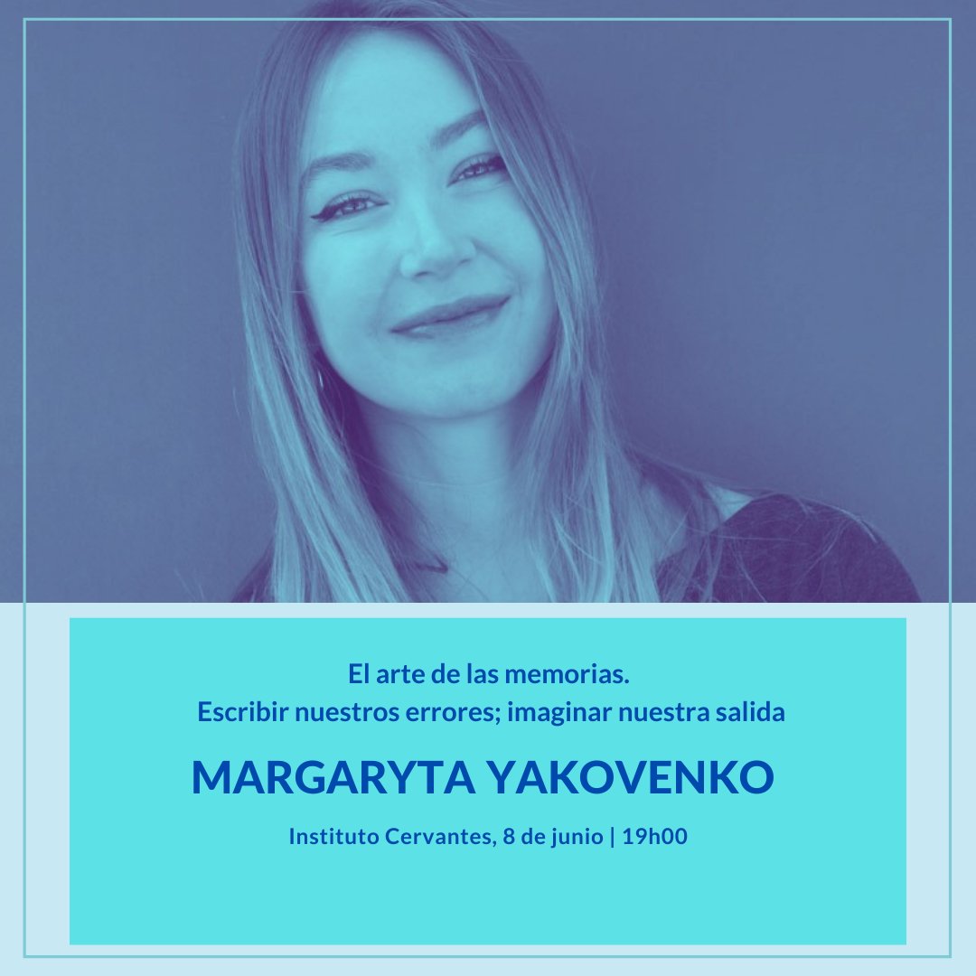 IC_Bruselas's tweet photo. @margayakovenko (Ucrania, 1992) estará con nosotros en Bruselas el 📆 08/06/2022 en el encuentro “Vivir para escribir; resistir, reimaginar”
#EULAT4CultureBE cuenta con el apoyo de #RIDCULT,
@SEGIBdigital, @EUNIC_Global, @EUNIC_Brussels y
@eu_eeas https://t.co/QNzcTpfdn0