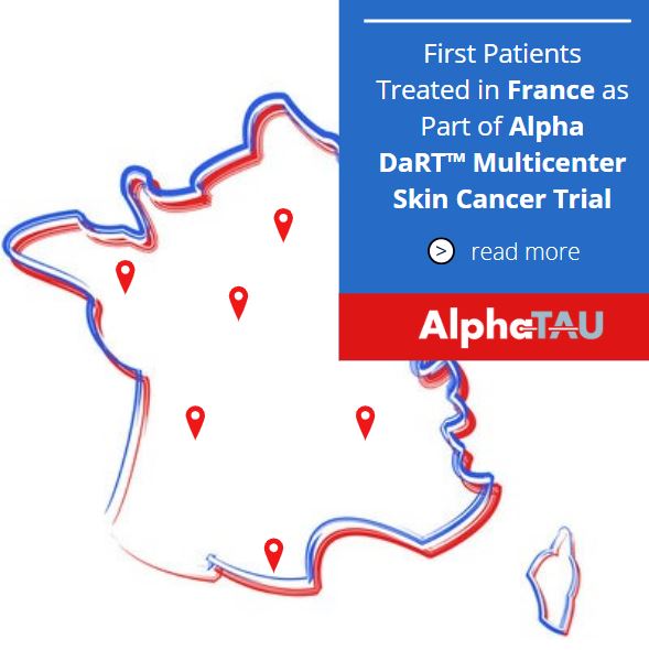 AlphaTauMedical's tweet photo. @AlphaTauMedical announced that the first patients in its French #multicenter trial for skin cancer were treated with Alpha DaRT, at Centre Léon Bérard in Lyon, #France by Dr. Pascal Pommier and his team.
 
For the full announcement, please read: https://t.co/NpEKE5h3Oo https://t.co/he3F3WySIp