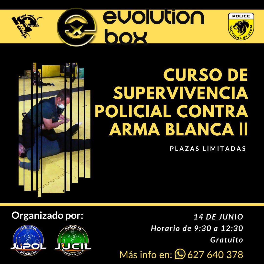 Jupol_Valencia's tweet image. 🔵👮‍♂️ 🔪🔵
Curso de supervivencia policial contra arma blanca II

➡️Plazas limitadas 
➡️Gratuito para afiliados @JupolNacional @jucilnacional 

Inscripción 👇🏻

forms.gle/dfjJFJHxEoQ1rr…

#EvolutionBox