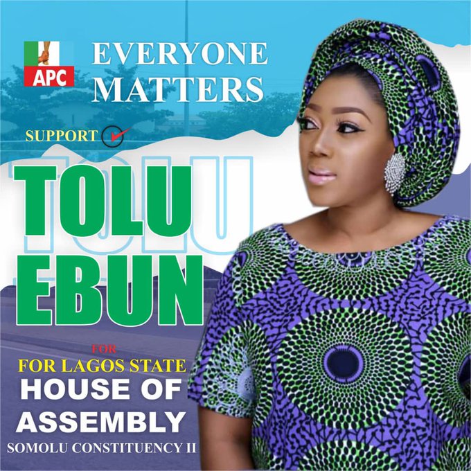 BigBasedChad's tweet photo. If you are in Somolu constituency, please support @tolulopeebun in her campaign for the Lagos state House of Assembly.

She is competent.  You can vet her. And she is a big supporter of Nigerian youths, especially during the protests in 2020. https://t.co/a18ATZfgkK