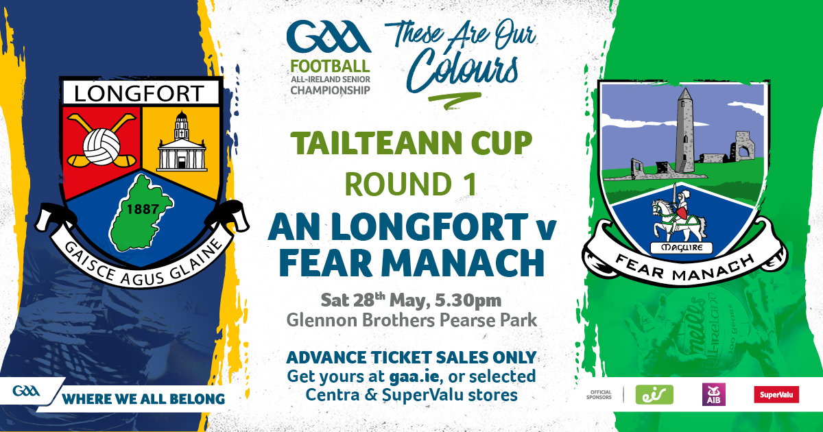 test Twitter Media - Our Senior footballers play Fermanagh in the Tailteann Cup Round 1 in Glennon Brothers Pearse Park at 5.30pm on Saturday, 28th May. No tickets will be sold at the venue. NO live streaming. Tickets available at https://t.co/YSJuO1xzRT @Longford_Leader @ClubLongford @ShannonsideFM https://t.co/wPuSwubZfK
