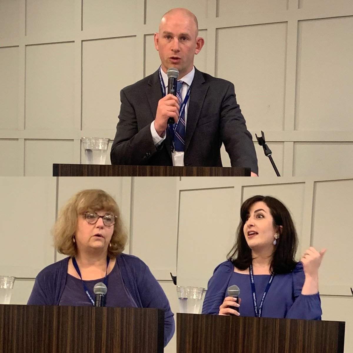 MassNAHRO's tweet photo. Thank you @MA_DHCD for returning to @MassNAHRO’s Annual Conference &amp; Exhibition to provide updates, insights, and expertise throughout the day. (Clockwise: Benjamin Stone, Fatima Razzaq, Christine DeVore) #massnahro22 #doinggoodwork https://t.co/HLWRQt3U1z
