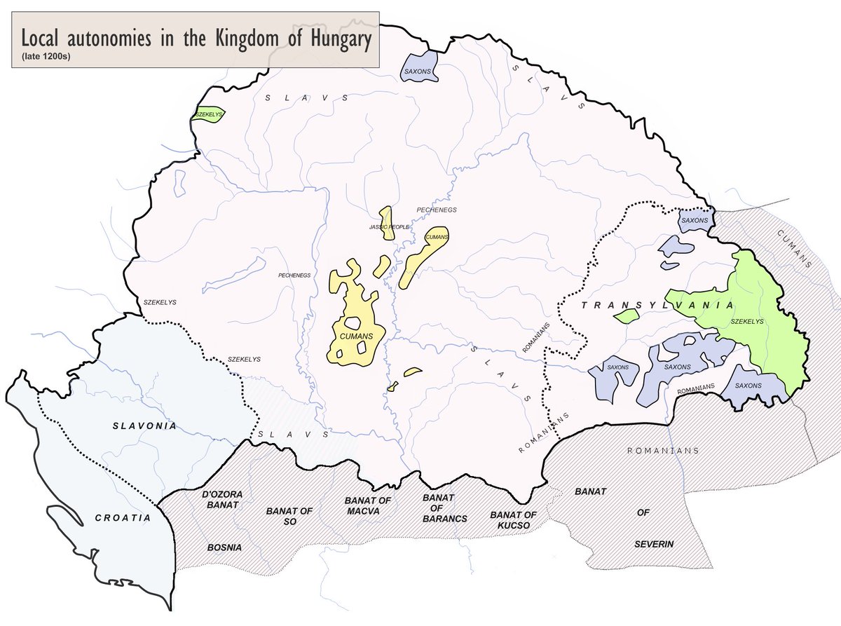 Kingdom of Hungary in late 13th century, taken from https://en.wikipedia.org/wiki/B%C3%A9la_IV_of_Hungary#/media/File:Hungary_13th_cent.png