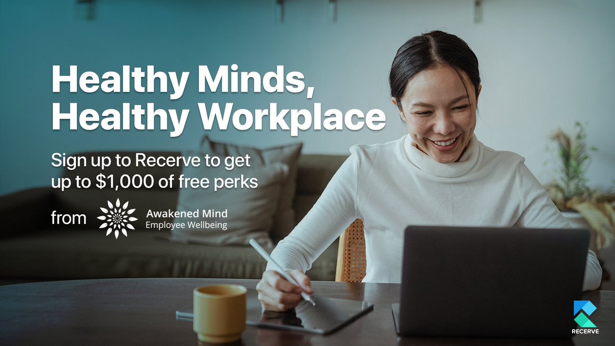 Recerve_Support's tweet image. As a #startup founder, you’ve got a lot on your plate. Which is why our #partner, Awakened Mind, is offering free access to #technology that promotes healthier habits and enables mindful #leadership.Learn more recerve.com