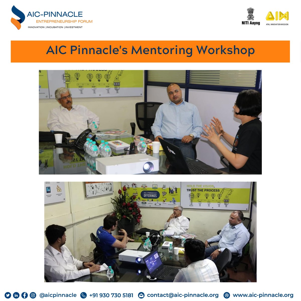 AicPinnacle's tweet photo. We are delighted to host mentorship workshop for our startups with @arvindmahajan, Former Lead Director, @KPMG Board.
Participated Startups: CurioGenesis Tech Labs, @Ziffy_support, @AdividT, Agrosonic, Energy Bae

#mentorship #mentor #leadership #motivation #success  #business https://t.co/MqUE2XkJyM