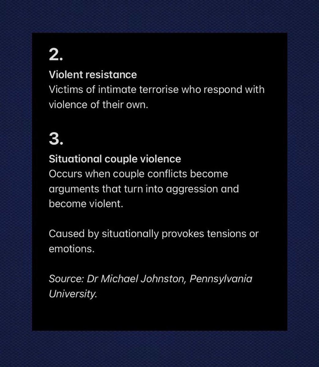 2. Violent resistance  3. Situational couple violence

#stopdomesticviolenceagainstmen #domesticviolenceagainstmen #mentalhealth #dvamsydney