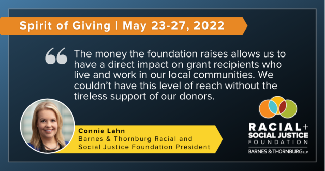IP_Rory's tweet photo. This week marks the start of the second annual fundraising campaign for the @BTLawNews Racial and Social Justice Foundation. Donations collected from the firm's team members during Spirit of Giving week will be provided to the foundation's 2022 grantees. https://t.co/iCLwWvXLfg https://t.co/r6MxVYMziM