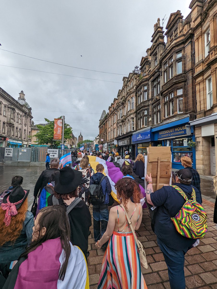 ed_sivell's tweet photo. My first trans pride march π³οΈββ§οΈ
Was short but sweet
Had a good day, met really cool people ^.^
#transpridescotland #transrights #transisbeautiful #transhealthcare #transrightsarehumanrights #lgbtqia #pride https://t.co/AEjmKgEmQA