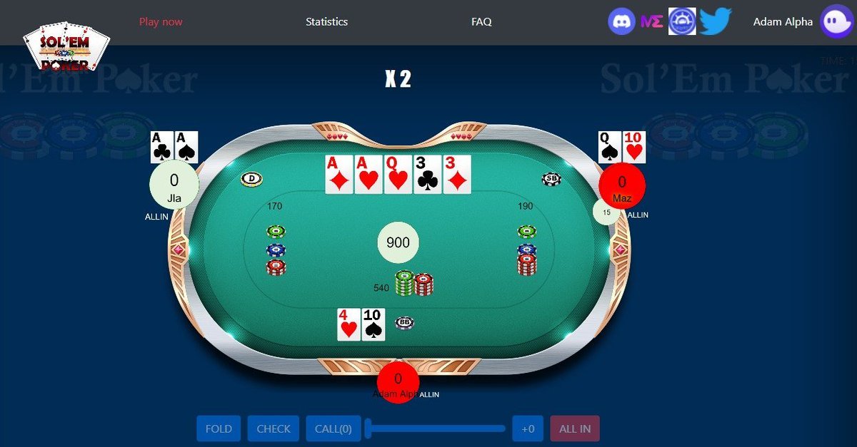 M.ATH | La Baleine 🐳 (@mathlabaleine) on Twitter photo 🚨 CONCOURS 🚨
1 NFT de <a href="/SolEmPoker/">Sol'Em Poker</a> est à gagner sur une collection de 521
✅ 80% des profits > holders
POUR PARTICIPER :
👉 RT ce tweet
👉 FOLLOW <a href="/SolEmPoker/">Sol'Em Poker</a> & @Zone9_Crypto
👉 Discord discord.gg/FerxTT6R7w
Pour jouer c'est ici 👇
app.solempoker.io
TAS 29/05 🚨 CONCOURS 🚨
1 NFT de <a href="/SolEmPoker/">Sol'Em Poker</a> est à gagner sur une collection de 521
✅ 80% des profits > holders
POUR PARTICIPER :
👉 RT ce tweet
👉 FOLLOW <a href="/SolEmPoker/">Sol'Em Poker</a> & @Zone9_Crypto
👉 Discord discord.gg/FerxTT6R7w
Pour jouer c'est ici 👇
app.solempoker.io
TAS 29/05