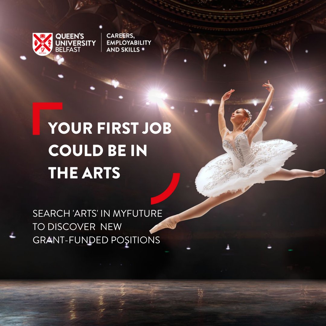 Want a creative job? Get a start in the arts sector with £4.6m of govt funding creating 72 new entry-level jobs in the sector through Covid Recovery Employment & Skills Initiative!
Search ‘Arts’ in MyFuture!
👉ow.ly/6nsB50Jgtxh
#QUBCareers #LoveQUB #ArtsJobs #ArtsNI #JobsNI