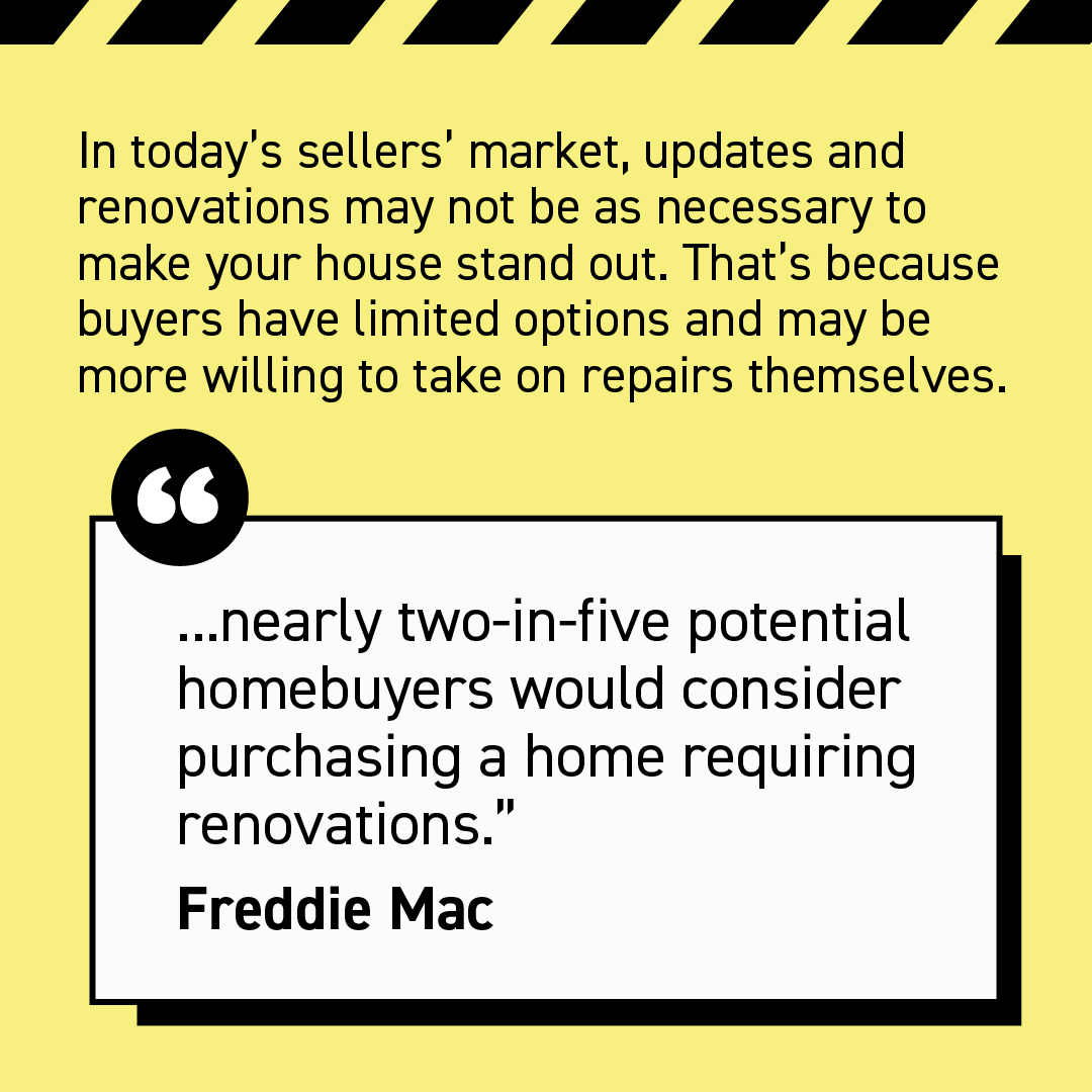 EricCThomas1's tweet image. Wondering if you should make updates before listing your house? In today’s sellers’ market, buyers have limited options and may be more willing to take on repairs themselves. DM me so you have expert advice on what you may need to tackle...
#renovations #realestate

#ETSells