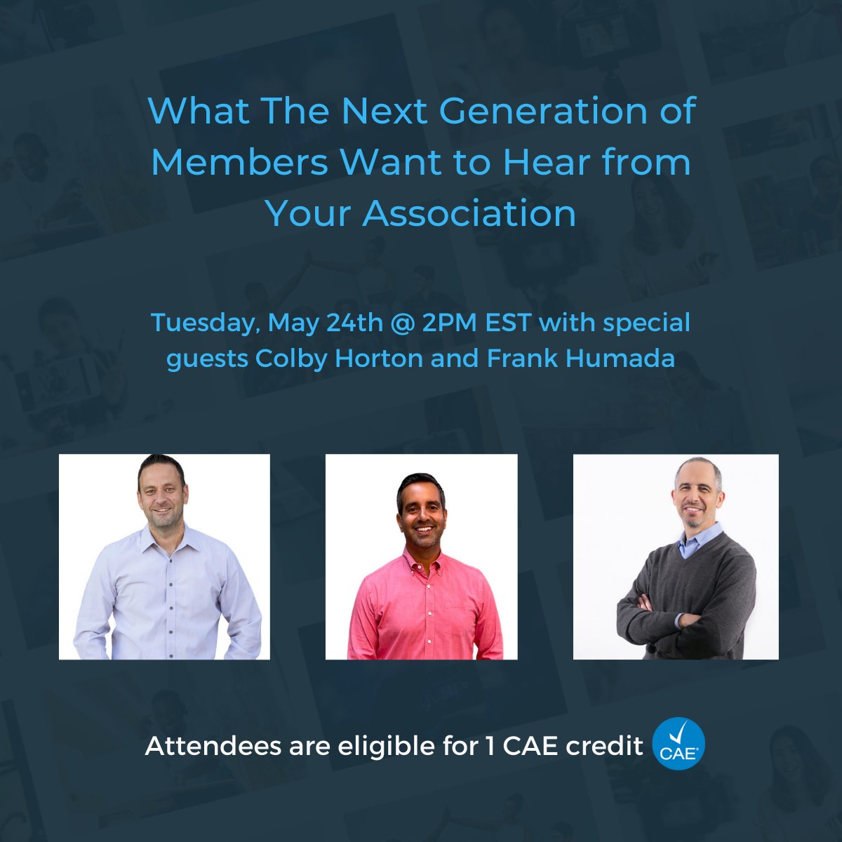 Last chance to sign up and hear Colby Horton, founder and CEO of <a href="/AssocBriefings/">Association Briefings</a>, and Frank Humada, Chief Business Development Officer discuss attracting the next generation of association members, happening at 2PM today!!!! Save your seat: bit.ly/39MBeRI #events