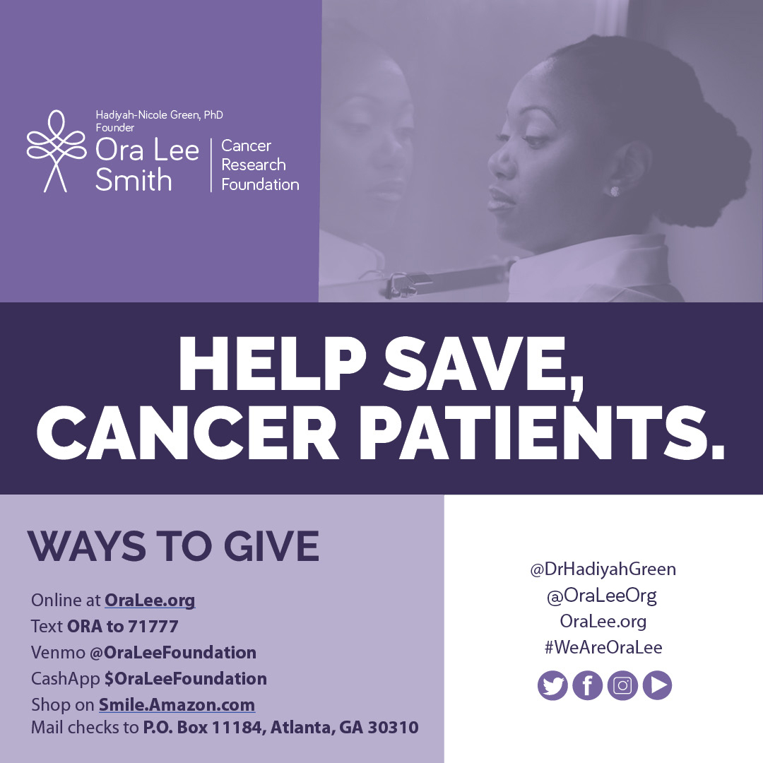OraLeeOrg's tweet photo. @OraLeeOrg was founded by innovator &amp; humanitarian @DrHadiyahGreen. She developed #tech that kills #cancer in 15 days without observed side effects. #BeyondHope
Helps us begin clinical trials. Donate today! 

#OraLee
#DrHadiyahGreen
#CancerResearch
#CancerAwareness https://t.co/V4uwE3Ve6g