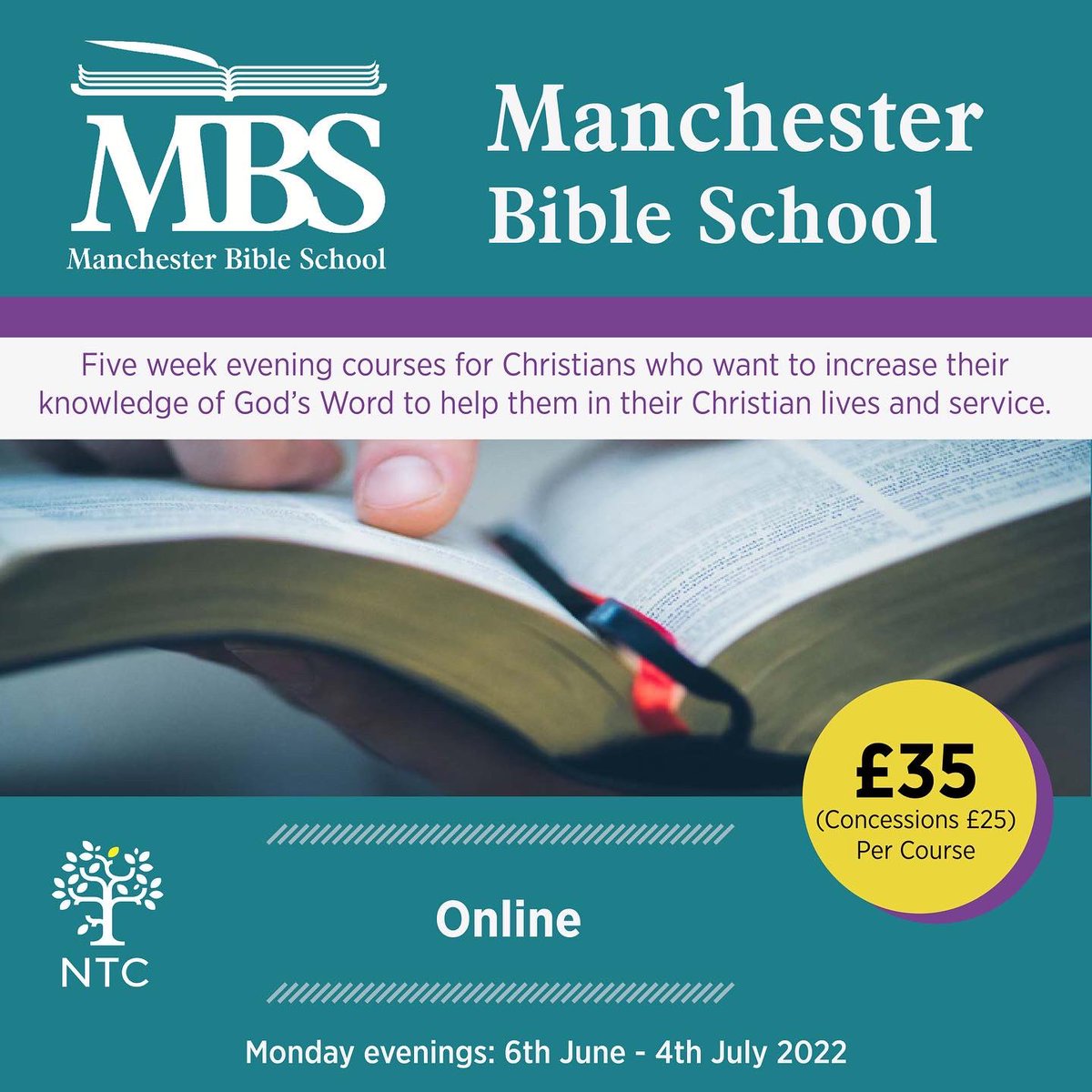 NTC_Manchester's tweet photo. Booking is open for our Summer MBS classes! 💻Join us online for two fantastic evening courses, starting Monday 6th June for 5 weeks. https://t.co/LibmnPmJx0