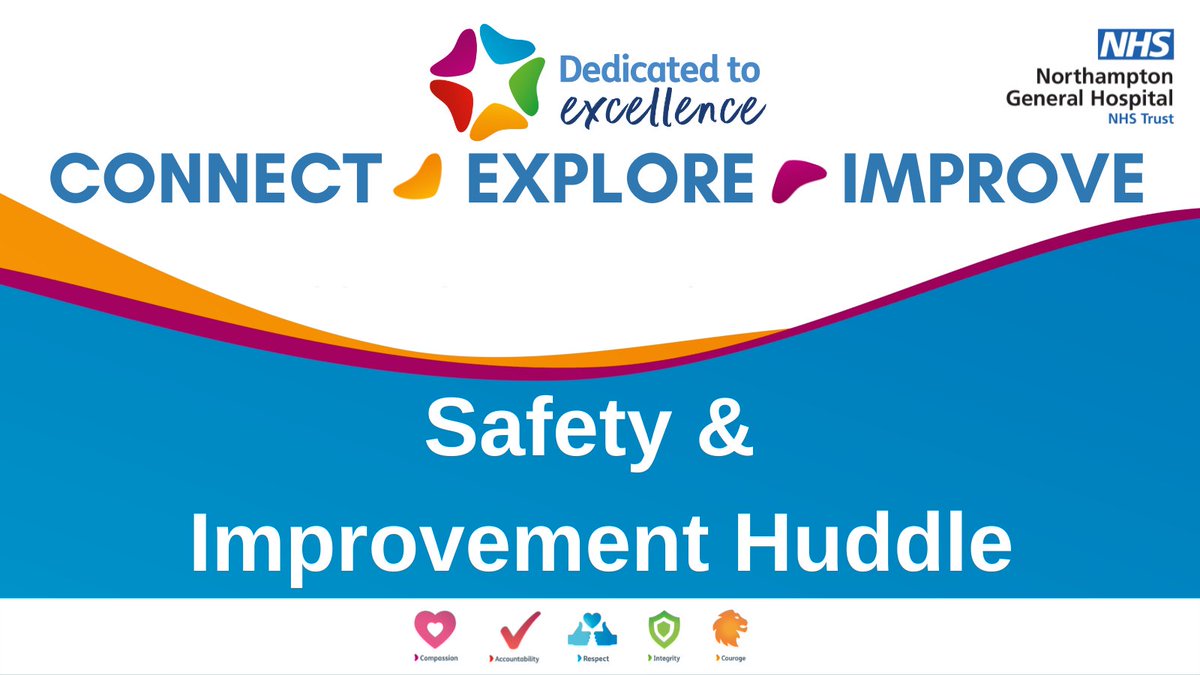 NGH colleagues - join the next Connect, Explore, Improve - Safety & Improvement Huddle Thursday 12.30-13.30. These are a safe space to have a conversation about ideas, opportunities or concerns that will impact @NGHnhstrust on a small or large scale. EVERYONE is welcome.