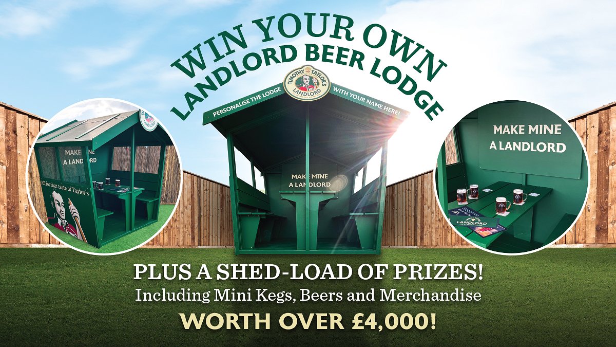 TimothyTaylors's tweet photo. #WIN A PERSONALISED LANDLORD BEER LODGE + SHED-LOAD OF PRIZES WORTH OVER £4,000!

This is our biggest #competition ever!

To enter:
1) ❤️ + 🔁
2) 👣follow us
3) 🏷️ tag 3 drinking buddies
4) 🗨️ comment with what you'd call your lodge

18+ only | T&amp;Cs: https://t.co/j7vYojoQLJ https://t.co/XtUC4Qotmu