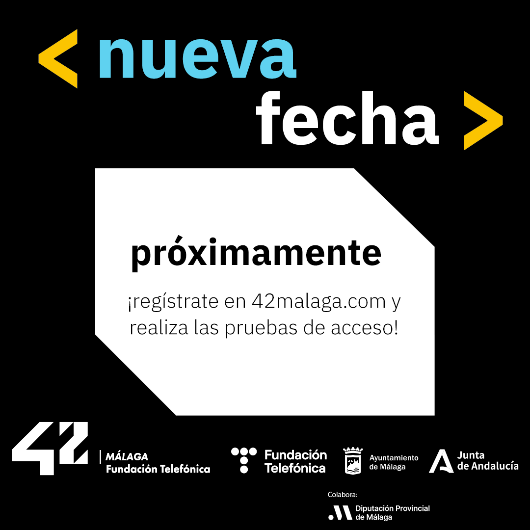 42malaga_ft's tweet image. 🚀¿Te has quedado sin plaza para nuestras piscinas de verano?

¡No te preocupes! ➡ ¡Tenemos nueva fecha!

La anunciaremos próximamente en nuestras redes sociales... 👀

Mientras tanto ¡puedes realizar las pruebas de acceso en 42malaga.com!

#keepcalmandcodeon