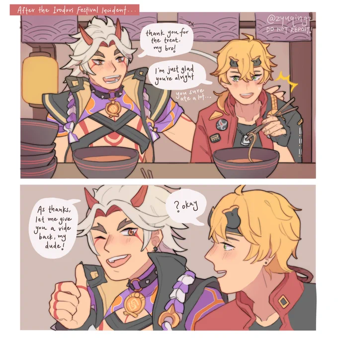 I just had a dumb idea 
#thoma #itto #genshinimpact 