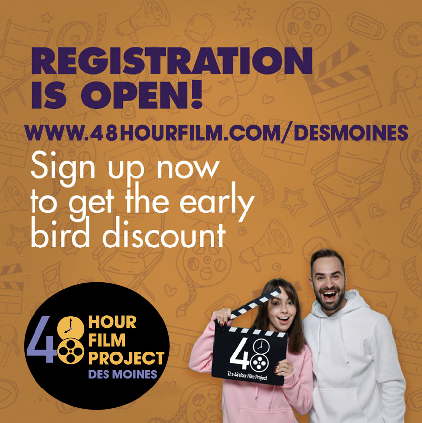 Registration is now open for the independent film event of the summer. 48hourfilm.com/desmoines