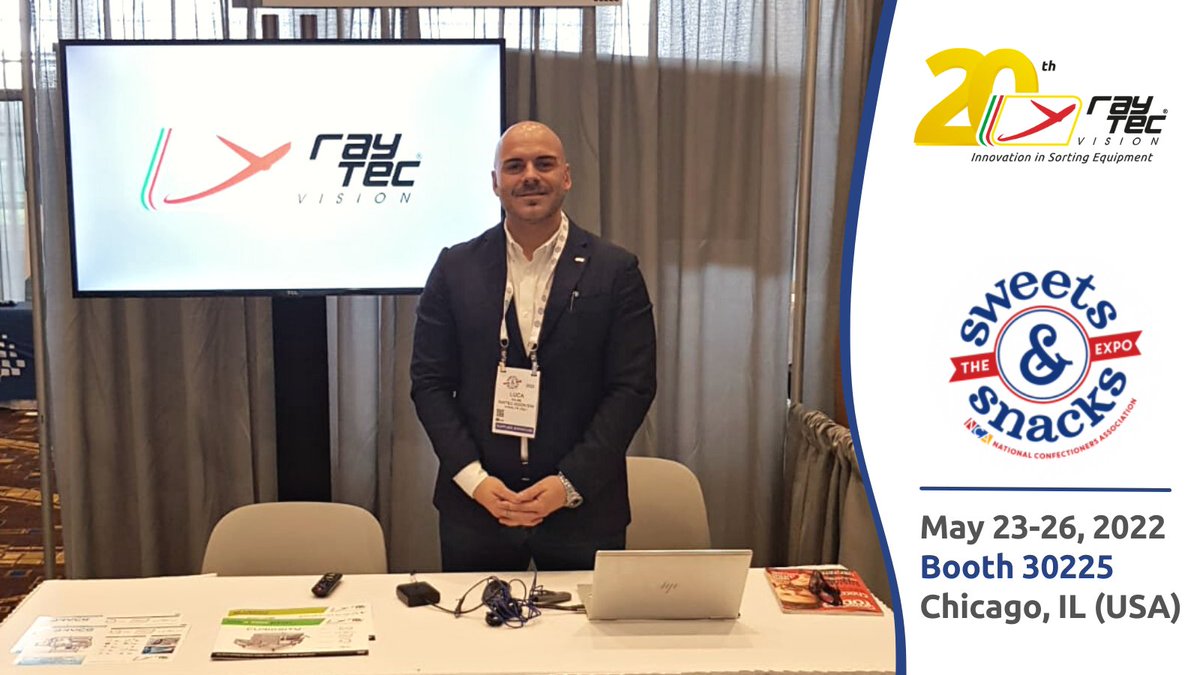 Raytec_Sorting's tweet photo. Almost ready for Day 2 at @SWEETSandSNACKS in Chicago.
If you want to discover all the latest news in snacks' and sweets' safety, visit us at 𝗕𝗼𝗼𝘁𝗵 𝟯𝟬𝟮𝟮𝟱.
.
#foodsorting #candies #foodtechnology #foodsafety #foodindustry #snacks https://t.co/LChsfgf6aK