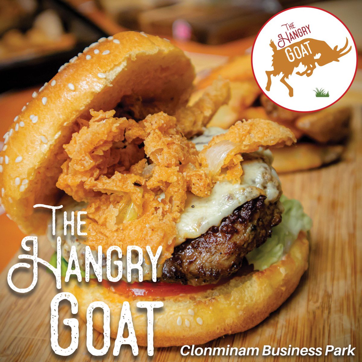 85Vision's tweet photo. Opening soon: The Hangry Goat Cafe @85Vision we will have a nice range of delicious foods available including the Wagyu Burger below that is farmed in Laois. #wagyu #coworking #remotework #startup #cafe #Foodie #laois https://t.co/kiXxFly4sC
