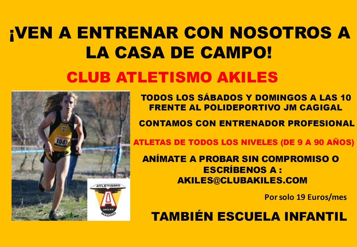 ClubAkilesATL's tweet photo. #atletas, #runners, no nos sobra nadie en nuestra familia. Venid a los #Akiles y os prepararemos para correr 💪🏃‍♂️🏃‍♀️🏃

#running #runningmadrid #CasaDeCampo #atletismo #atletismomadrid #Madrid @MADRID https://t.co/HcLtIenck5