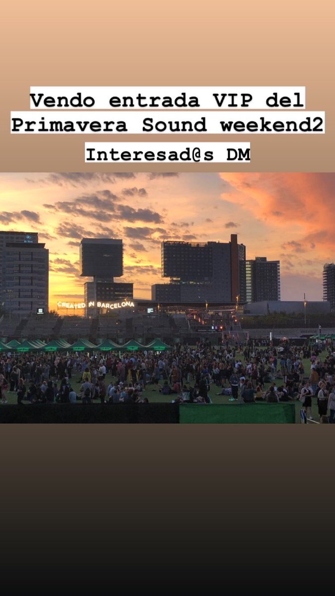 Vendo entrada VIP del Primavera Sound weekend 2.
Interesadxs por privado!