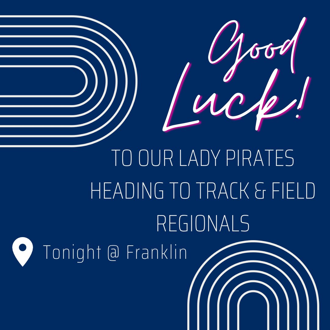Good luck Elizabeth Mitchell, Emarie Jackson, Amalea Phillips, and Olivia Grimes at Regionals! Come see them in action tonight @ Franklin!🏃‍♀️<a href="/Pirate_Track/">Lady Pirate Track & Field</a>