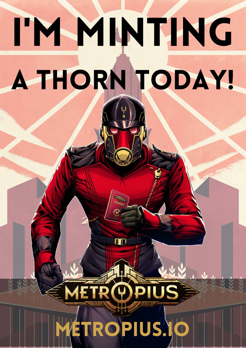 metropius's tweet photo. 🤯 SAY WHAT?? 🤯

WIN a Thorn NFT @ the Metropius Mint Party Today🎉

😎Dress in your wildest party gear ✅
📸RT &amp; Post a pic of you &amp; the poster below✅
(Printed or on screen, kudos for best location)
🏆Winner judged by partygoers

Set your reminder 👇https://t.co/UbxRWlym4D https://t.co/9HDV8UJOrF