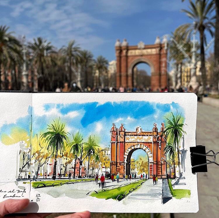 xperiencebcn's tweet photo. Recorda que l’exposició Travel Sketch de @AliciaAradilla segueix oberta al públic en horari d’oficina. Un viatge al voltant del món a través de les aquarel.les de l’Alicia. #XperienceBarcelona #WorldGallery https://t.co/o4CTtR7LR1
