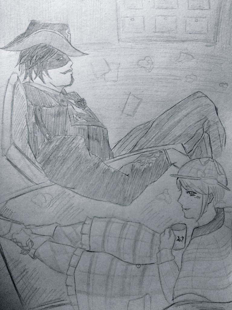BlueAstralTears's tweet photo. (カウ庭/🤠👒) 
A brief rest in the middle of a case.
 
#IdentityV #idvfanart #IDVGardener #IDVCowboy #EmmaWoods #KevinAyuso #KevinEmma #第五人格イラス
#IdentityVイラスト https://t.co/oc7UVG2YBs