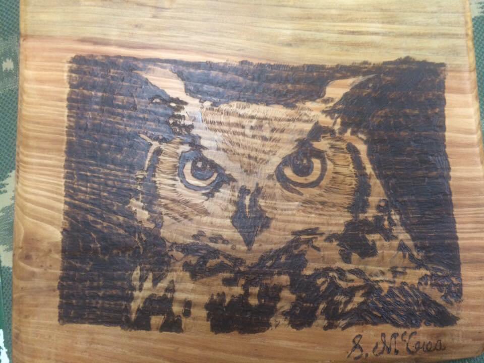 StevenMcCrea2's tweet photo. A small slab of cedar left over for an owl. #pyrography #pyrographyart #woodburning #woodart #artist #art #portraits #woodwork #woodworking #waneyedge #liveedge #portrait #owls #NORTHERNIRELAND https://t.co/TX5uMCSRI1