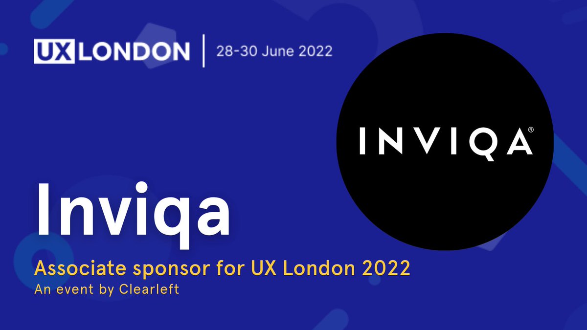 Shout out to @Inviqa, associate sponsor for UX London! Their work with the likes of Tesco, Arsenal FC, REISS, and Boohoo is recognised at The Webby Awards, UXUK Awards, and The Drum DADI Awards. ⚡😎 Find out more 👉 ow.ly/ZIay50JaR6s