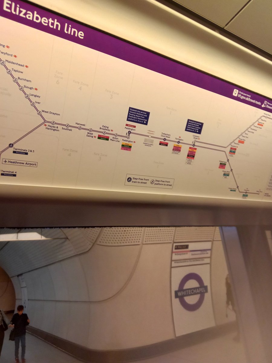 MetropolitanLi6's tweet photo. Elizabeth line crossrail station signs 
Liverpool Street Whitechapel  
Aslo a Elizabeth map with both platforms and of course the Elizabeth line map https://t.co/Wfa3VNiV0C