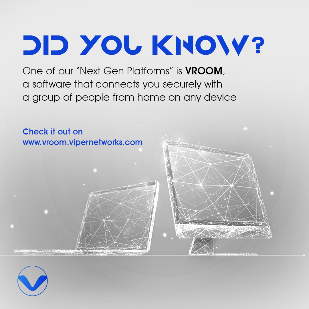 vipernetworks's tweet photo. VROOM, one of our “Next-Gen Platforms” is a software that connects you securely with a group of people from home on any device.
Check it out on https://t.co/c7gGrpo0Iw
#vipernetworks #vroom #cybersecurity #multiusers #echat https://t.co/BFrmTV9iSj