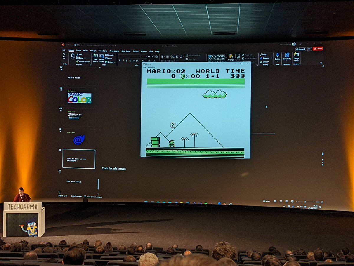 bonny_ken's tweet photo. .@WesleyCabus just wanted an excuse to play super Mario on a big screen (with an audience). Take that modern streamers! 😁 #techorama #techorama2022 https://t.co/15H1hvFPAG