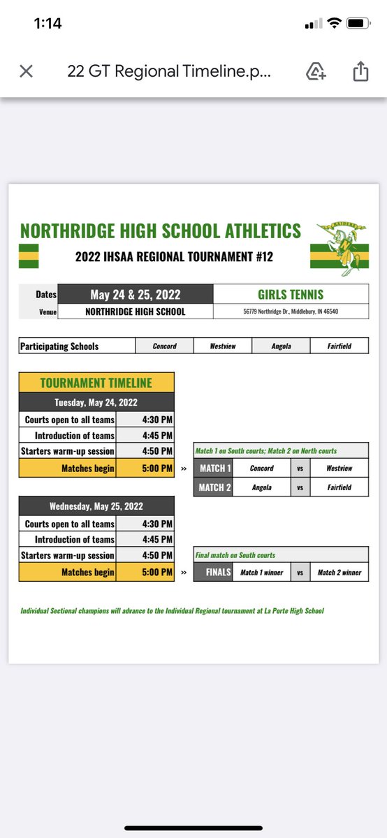 SteveLantz1's tweet photo. Best of luck to our Girls Tennis team as they compete in the Northridge Regionals tonight! 🎾🎾🎾 https://t.co/xASP3dSFvT