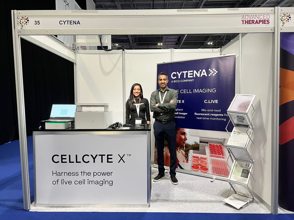 cytena's tweet photo. We’re at Advanced Therapies London today! Stop by booth #35 to meet our team and discuss how CYTENA can help you streamline your live cell imaging workflows. See you there!
#CYTENA #BICO #futureofhealth #london #CELLCYTEX #livecellimaging #CLIVE #lifesciences #biotechnology https://t.co/l3d7btvYVK