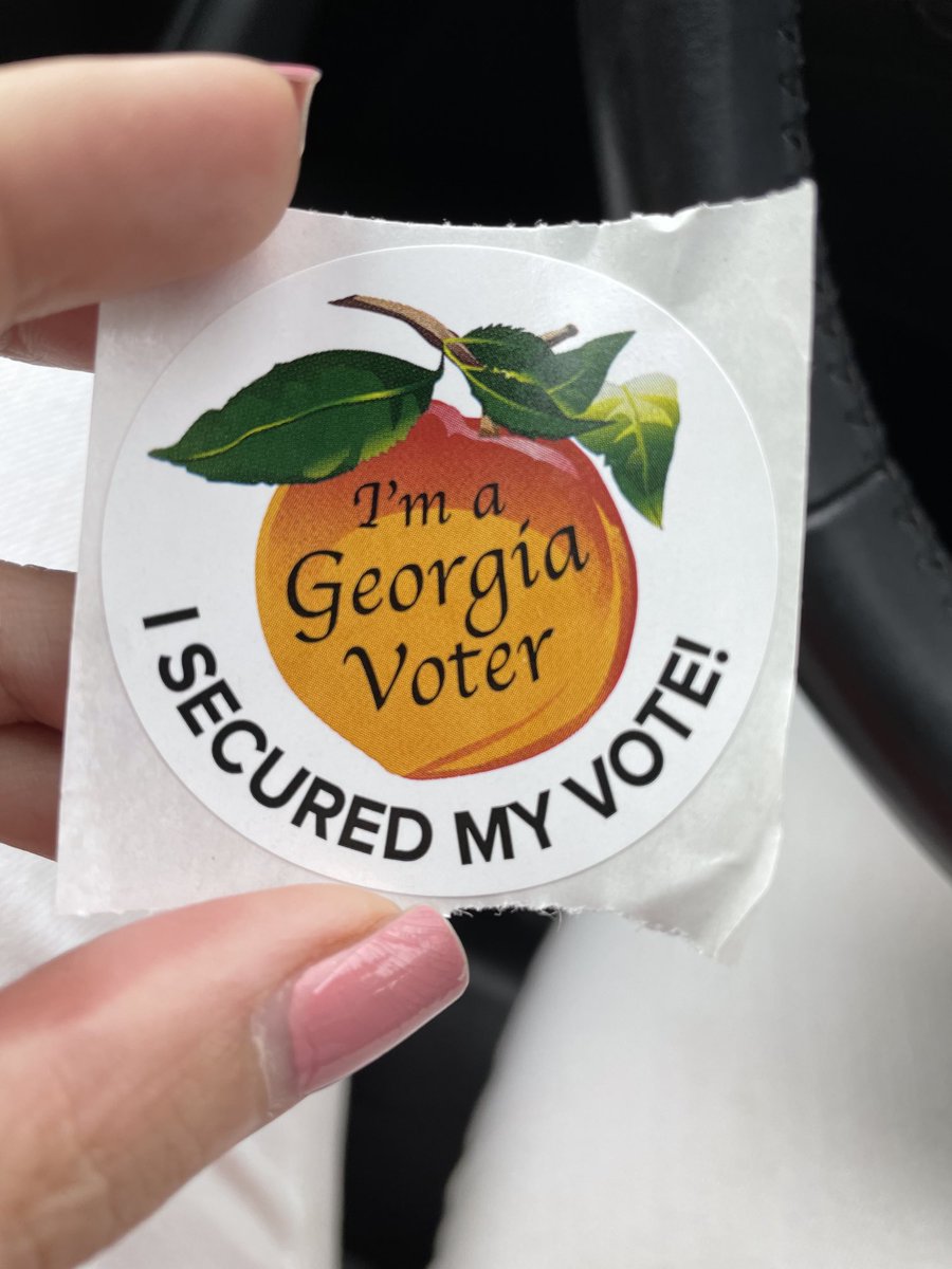 It’s #ElectionDay in GA! So proud to cast my ballot for ⁦@erickallen⁩ ⁦@BeeForGeorgia⁩ ⁦@senatorjen⁩ ⁦@boddieforga⁩ ⁦@mwilsonGA⁩ ⁦@jasonesteves⁩ & (of course) ⁦@ReverendWarnock⁩ and ⁦@staceyabrams⁩! No lines or wait.

#PostthePeach