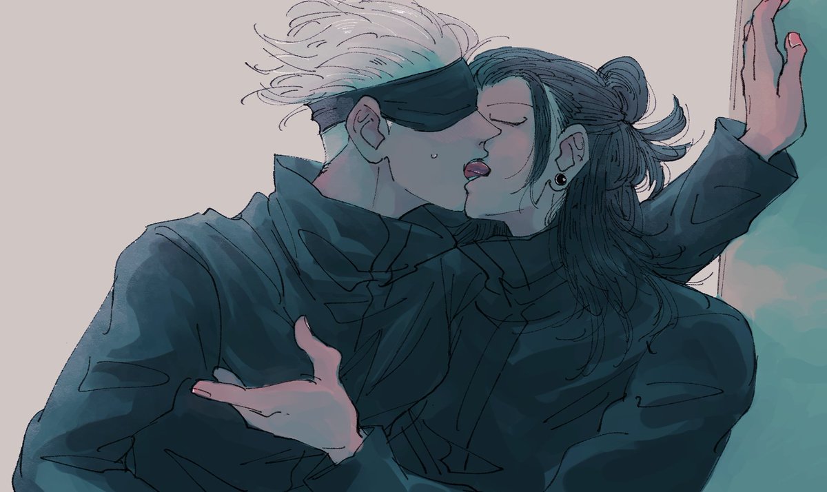 夏油傑 ,五条悟 「※教師if
キスの日(遅刻)なつご 」|黒い物体。のイラスト