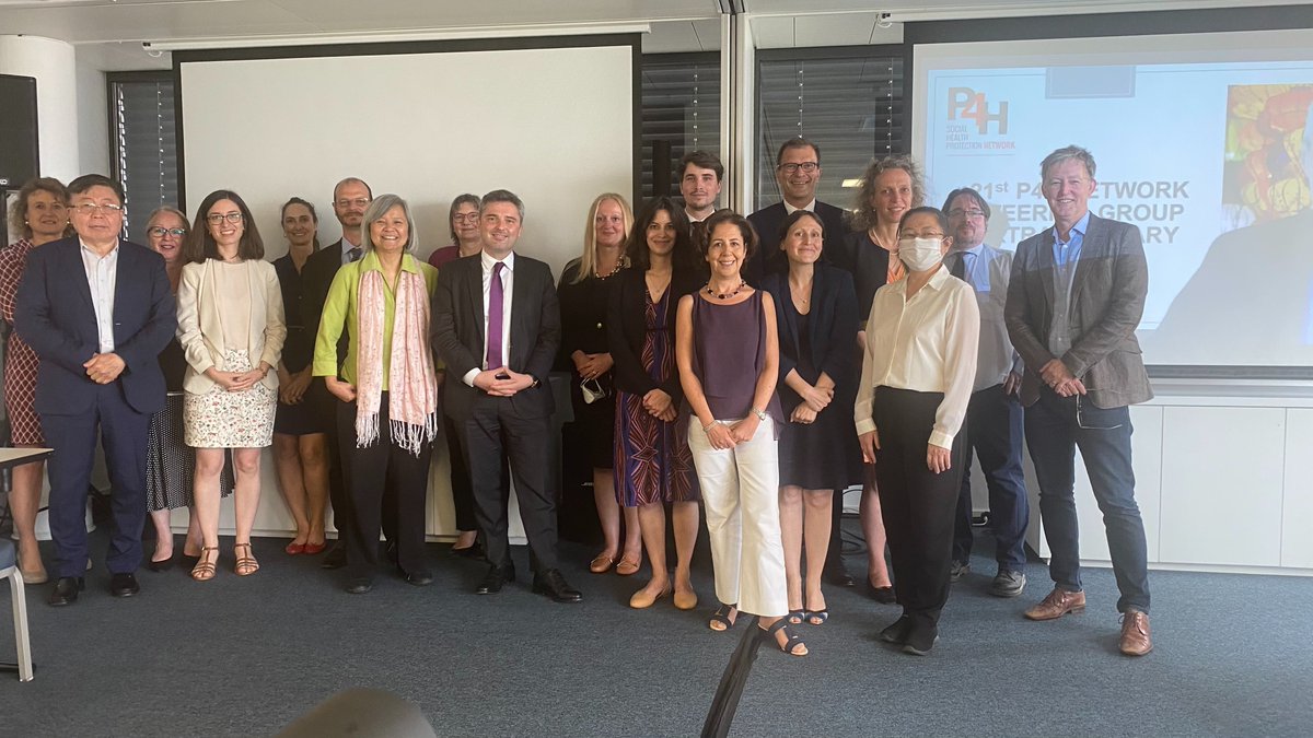 P4HNetwork's tweet photo. The #P4HNetwork Steering Group met on Friday 20 May in Geneva!
The Group held discussions on P4H's priorities for the upcoming year, health financing in fragile and conflict-affected situations, and Gender &amp; social health protection among others.
#HealthFinancing #May2022 https://t.co/vwSOHFruau