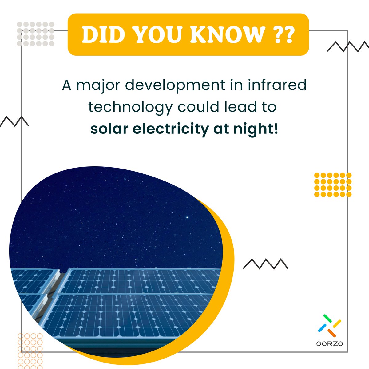 Oorzo_co's tweet photo. Although the amount of energy generated by this new test is minimal as of now, the proof of concept is noteworthy.

Please check the following link to learn more about Solar.
https://t.co/pJ51gGBiPb

#infrared #emission #thermal #technology #solarelectricity #nighttime https://t.co/Aw04dGB3us